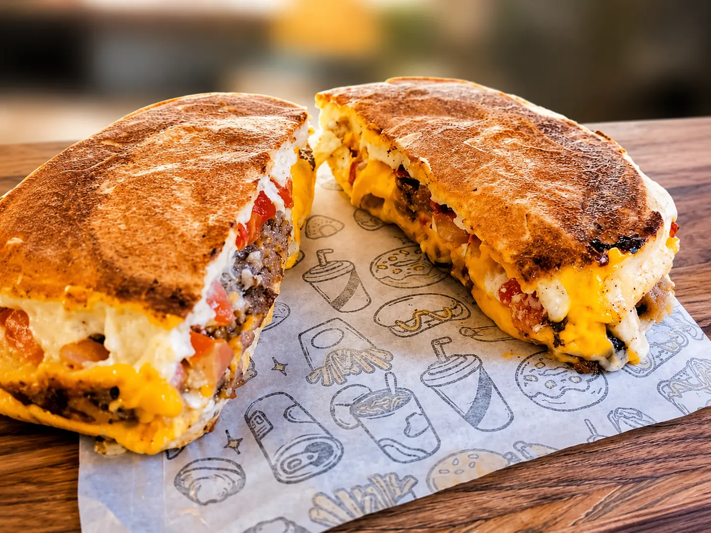 Lanche prensado recheado Fabs Burguer